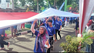 
 Kader dan Simpatisan Partai Demokrat Bungo Ikut Memeriahkan Kirab Bendera Sepanjang 2.500 Meter