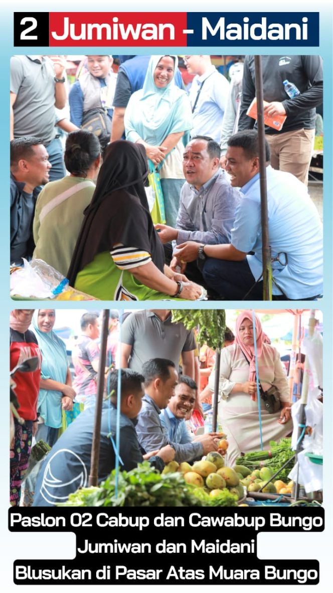 
 Pasangan JADI Akhiri Masa Kampanye Dengan Blusukan ke Pasar Bunggur