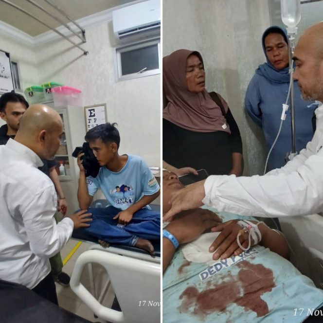 
 Cabup Dedy Putra Kunjungi Korban Kericuhan Saat Debat Kedua Pilkada Bungo