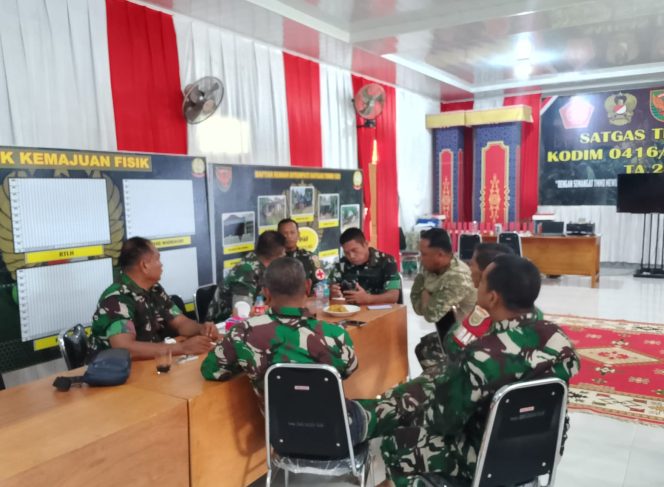 
 Dan Satgas TMMD Kodim 0416/Bute Pimpin Rapat Evaluasi Pelaksanaan TMMD
