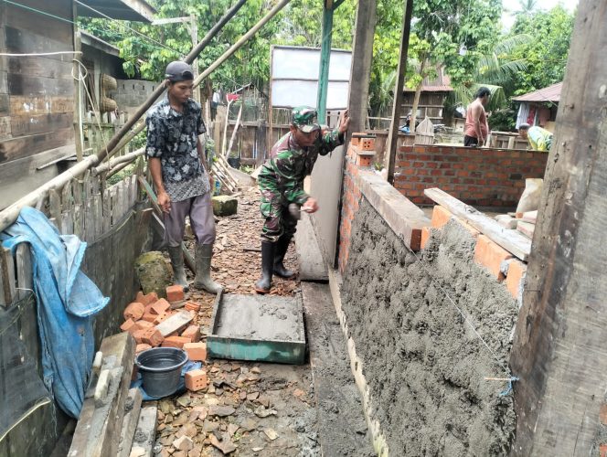 
 Pembangunan RTLH oleh Satgas TMMD Terus Dikebut