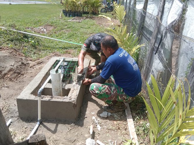 
 Pembangunan Sumur Bor di Area masjid Ikhsan oleh TMMD sudah Tahap Finishing