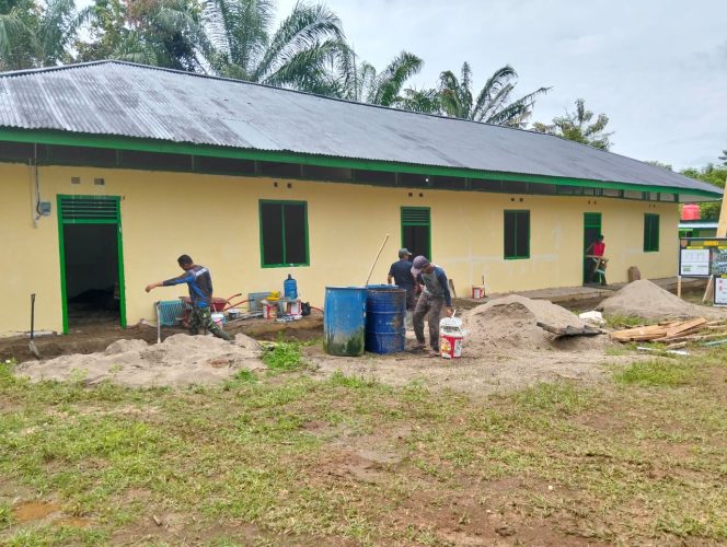 
 Progres Pembangunan Madrasah Mencapai 65%, Satgas TMMD terus Kebut agar Selesai Tepat Waktu