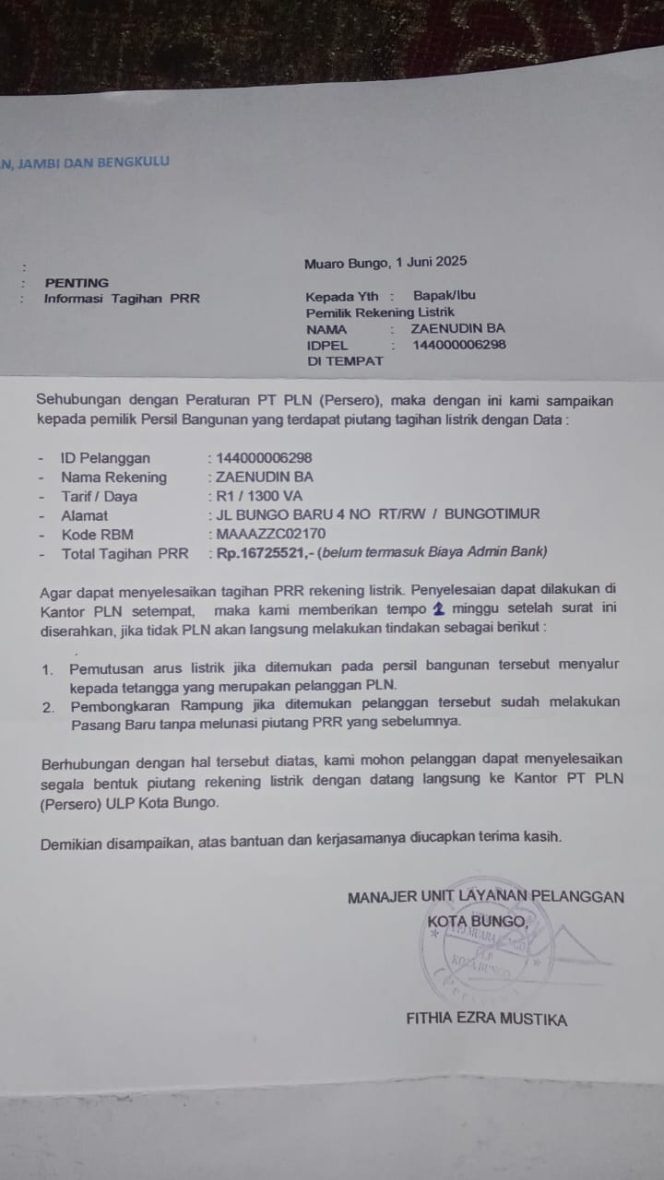 
 kWh sudah Diputuskan 10 Tahun yang Lalu oleh PLN Tagihan Tunggakan Baru Muncul Sekarang, Ada apa!
