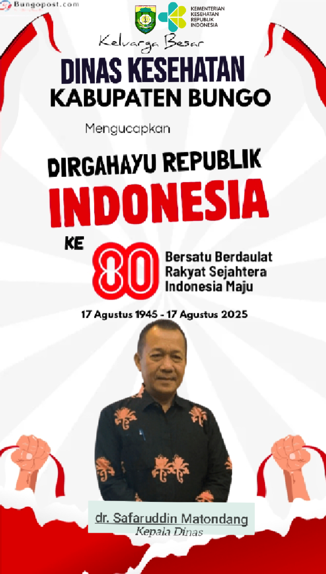 
 Iklan Ucapan HUT RI Dinas Kesehatan Kabupaten Bungo