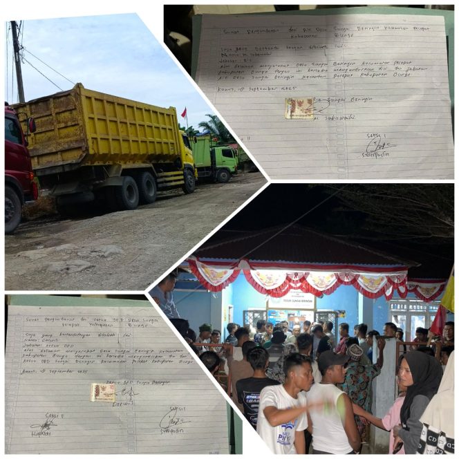 
 Rio dan Ketua BPD Sungai Beringin Kecamatan Pelepat Mengundur Diri dari Jabatan Usai Gejolak PT Batubara KMP dan Warga