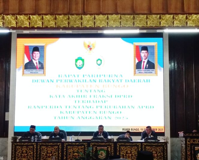 
 DPRD Bungo Gelar Rapat Paripurna Penyampaian Kata Akhir Fraksi Terkait Ranperda Perubahan