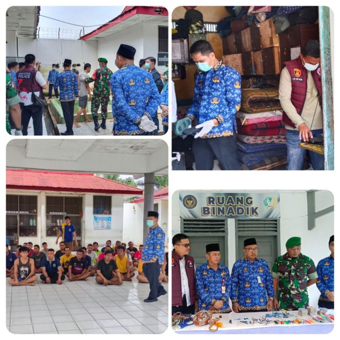 
 Jelang Nataru, Tim Gabungan bersama BNK Geledah Kamar Hunian di Lapas Kelas II B Muara Bungo