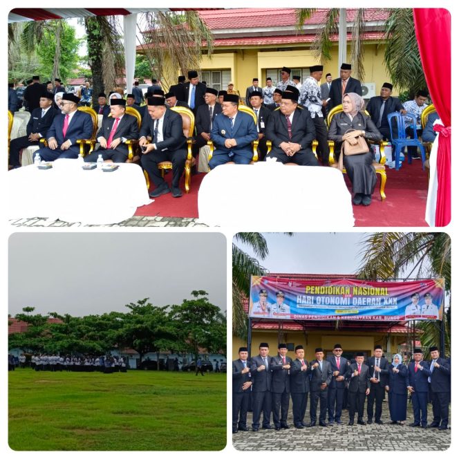 
 Pemkap Bungo Menggelar Upacara Peringatan Hardiknas dan Otonomi Daerah, Gubernur Jambi Jadi Irup