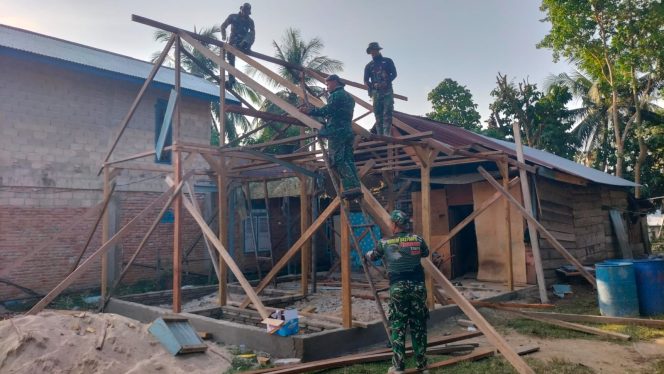 
 Satgas TMMD ke-129 Kodim 0416/Bute Percepat Pengerjaan Rehabilitasi RTLH