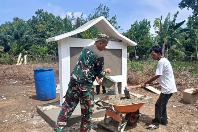 
 Satgas TMMD ke-129 bersama Masyarakat Terus Mempercepat Penyelesaian Pembangunan Tugu