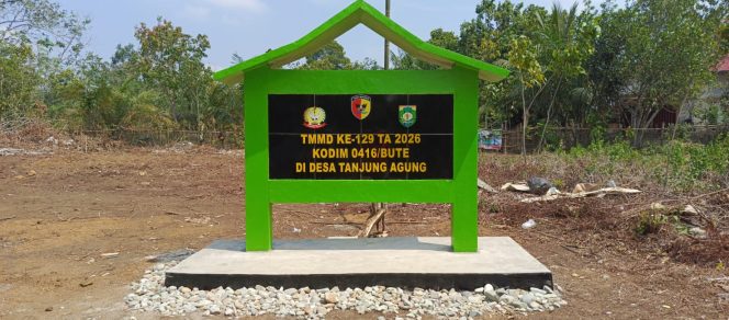 
 Tugu Prasasti TMMD ke-129 Kodim 0416/Bute Rampung Dihari ke-11