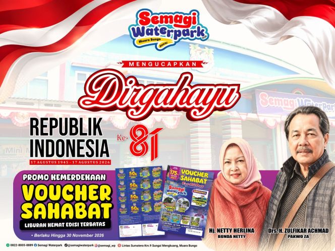 
 Promo Kemerdekaan, Semagi Waterpark Hadirkan Program Voucher Sahabat