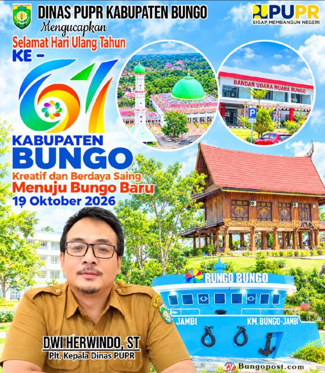 
 IKLAN UCAPAN HUT BUNGO, DINAS PUPR KABUPATEN BUNGO