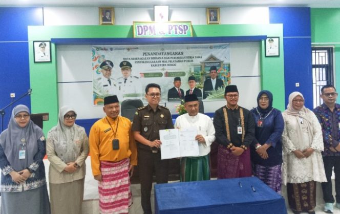 
 Pemda Bungo melalui Dinas PTSP Menandatangani Nota Kesepakatan Perjanjian Kerjasama Penyelenggaraan MPP